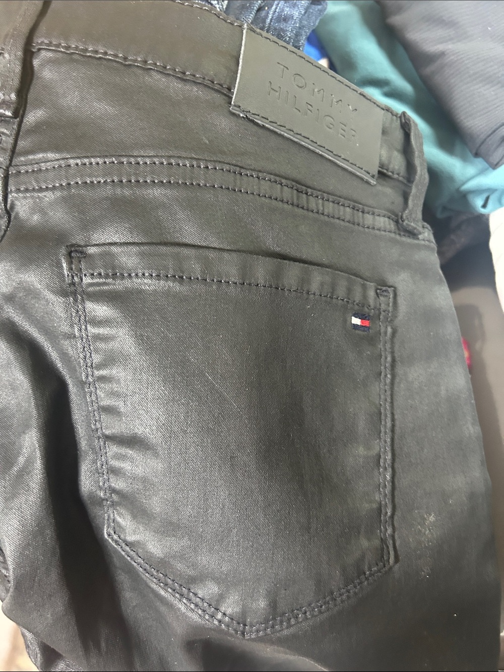 Tommy Hilfiger Black Coated Skinny Jeans